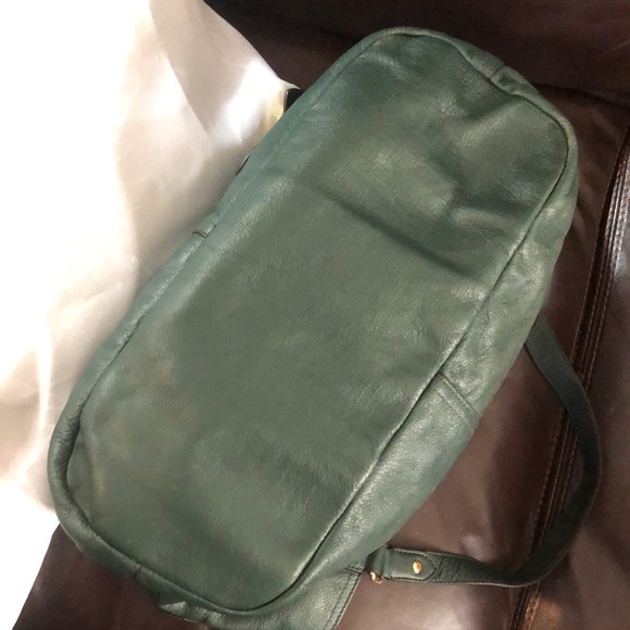 RALPH LAUREN Rich Green Leather Two Handle Tote Bag Interior & Exterior Pockets - Picture 14 of 17
